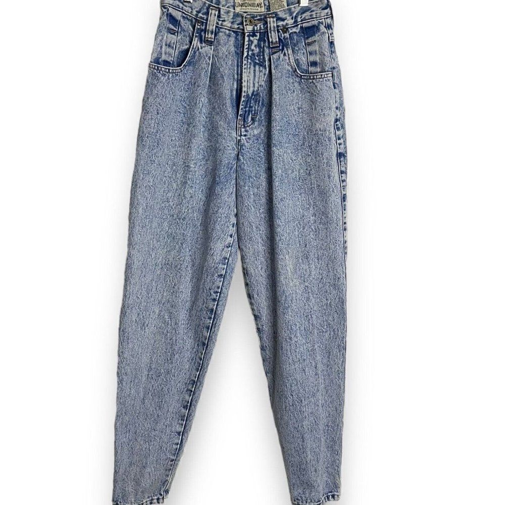 UnionBay Acid Wash High Rise Jeans Women's 5/6 Straight Skinny Leg VTG Pockets